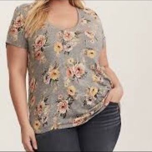 Torrid Multicolor Floral Print Tee Shirt